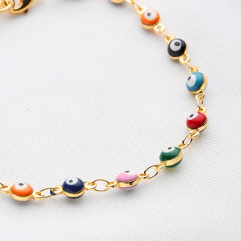 Color Evil Eye Bracelet w/ Lobster Clasp - Picture 2 of 2